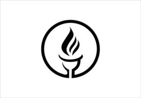 modèle d'inspiration de conception de logo de torche