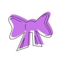 arc violet dans le style d'un doodle. vecteur