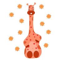 la girafe a la varicelle et des démangeaisons. vecteur