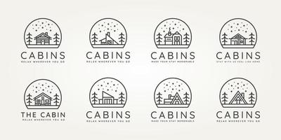 ensemble de cabines logo d'art en ligne minimaliste minimaliste vecteur