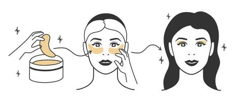 correctifs pour les options de visage et l'ordre d'utilisation. un ensemble d'illustrations vectorielles. vecteur