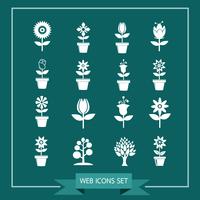 Flower Icon Set pour site Web vecteur