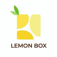 logo de boisson au citron carré jaune vecteur