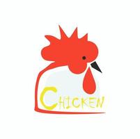 logo de restaurant de poulet transformé vecteur