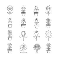 Flower Icon Set pour site Web vecteur
