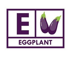 illustration de modèle de logo de conception d'aubergine vecteur