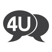 Illustration de bulle de conversation acronyme Internet 4U vecteur