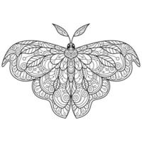 papillon dessiné à la main pour livre de coloriage adulte