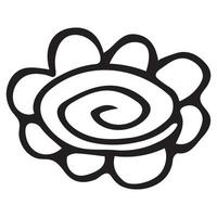 doodle de fleur de vecteur simple. icône de contour dessiné à la main. illustration florale isolée sur fond blanc.