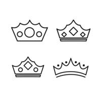 icône de couronne dans un style branché plat isolé sur fond gris. symbole de la couronne pour la conception, le logo, l'application, l'interface utilisateur de votre site Web. illustration vectorielle, eps10. vecteur