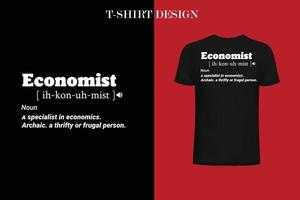 t-shirt définition d'économiste vecteur