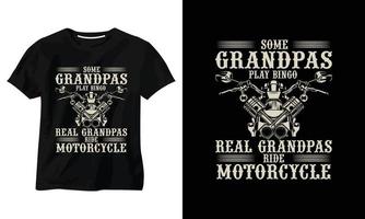 certains grands-pères jouent au bingo de vrais grands-pères montent la conception de t-shirt de moto vecteur