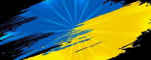 drapeau de l'ukraine avec concept de brosse. drapeau de l'ukraine dans le style grunge. priez pour l'Ukraine. pinceau peint à la main drapeau du pays ukraine vecteur
