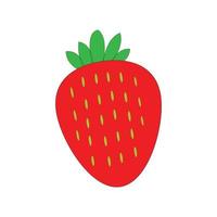 rouge fraise, fond blanc. illustration graphique vectorielle. impressions de café végétarien, affiches, cartes. dessert bio naturel, sucré, baies fraîches vecteur