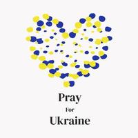 priez pour l'Ukraine. une icône en forme de cœur aux couleurs du drapeau ukrainien. le concept de la crise en ukraine. vecteur. vecteur