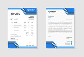 modèle de papier à en-tête et de facture de papeterie commerciale vecteur