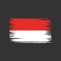conception de pinceau de drapeau indonésien. drapeau national vecteur