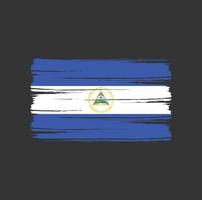 coups de pinceau du drapeau nicaragua. drapeau national vecteur