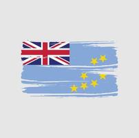 pinceau drapeau tuvalu. drapeau national vecteur