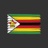 coups de pinceau du drapeau du zimbabwe. drapeau national vecteur
