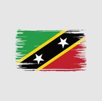 conception de brosse de drapeau de saint-kitts-et-nevis. drapeau national vecteur