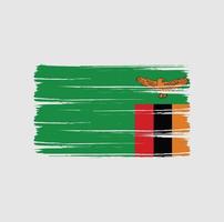 coups de pinceau du drapeau de la zambie. drapeau national vecteur
