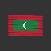 coups de pinceau du drapeau des maldives. drapeau national vecteur