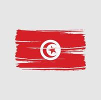 pinceau drapeau tunisien. drapeau national vecteur