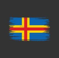 conception de pinceau de drapeau des îles aland. drapeau national vecteur