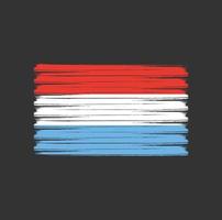 coups de pinceau du drapeau luxembourgeois. drapeau national vecteur