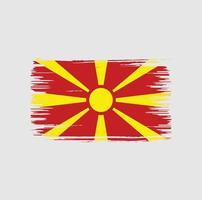 conception de brosse de drapeau de macédoine du nord. drapeau national vecteur
