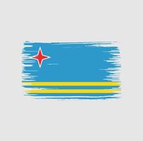 conception de brosse de drapeau d'aruba. drapeau national vecteur