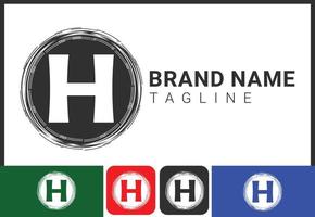 modèle de conception de logo et d'icône de lettre h créative vecteur