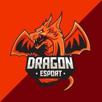 modèle de logo de mascotte de dragon. parfait pour l'équipe de jeu, les marchandises, les vêtements, etc. vecteur