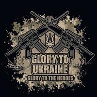 signe de l'armée ukrainienne, t-shirts grunge vintage design vecteur
