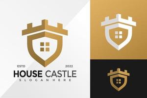 modèle d'illustration vectorielle de conception de logo d'entreprise de château de maison moderne vecteur