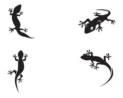 Lézard caméléon gecko silhouette vecteur noir