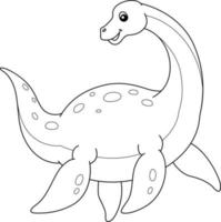 plesiosaurus coloriage page isolée pour les enfants vecteur