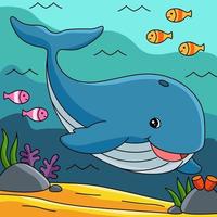 illustration d'animal coloré de dessin animé de baleine vecteur