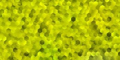 texture de vecteur vert clair, jaune avec des hexagones colorés.