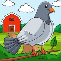 illustration d'animal coloré de dessin animé de pigeon