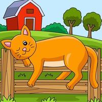 illustration d'animal coloré de dessin animé de chat vecteur