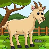 illustration d'animal coloré de dessin animé de chèvre vecteur