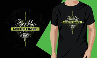 conception d'impression de t-shirt brooklyn en ressource graphique vectorielle vecteur