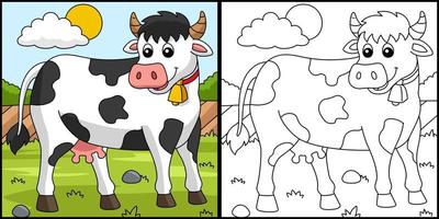 coloriage de vache illustration colorée vecteur