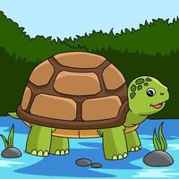 illustration d'animal coloré de dessin animé de tortue vecteur