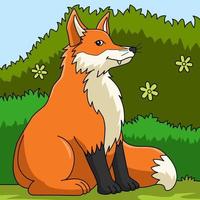 renard dessin animé couleur clipart illustration vecteur