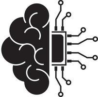 icône d'intelligence artificielle du cerveau, illustration vectorielle vecteur