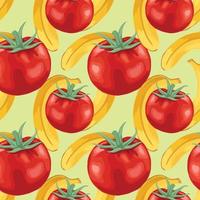 vecteur de conception de modèle de tomate rouge et de fruits