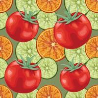 tomate rouge et fruits vectorielle continue vecteur